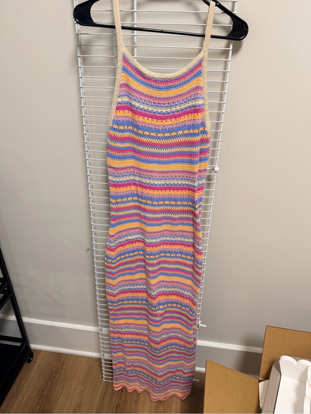 Z Supply Multicolor Striped Crochet Tank Dress